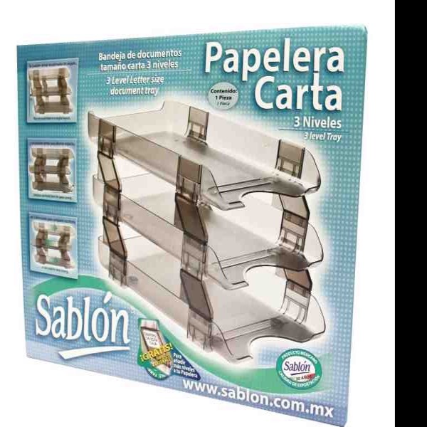 CHAROLA ACRIL. 3 NIV. CTA. HUMO SABLON 2536 C.12